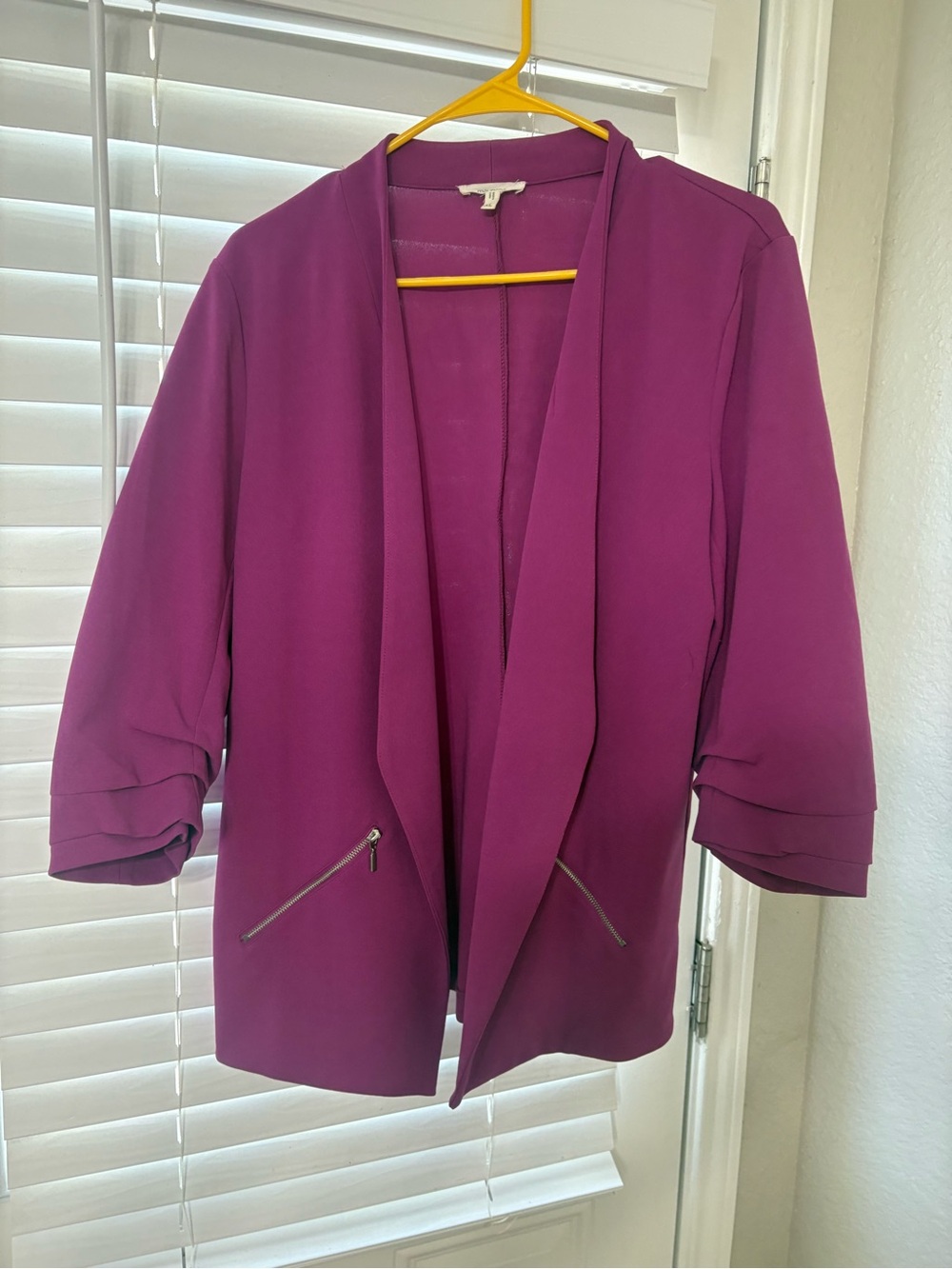 Maurices Magenta Open-Front Blazer Jacket